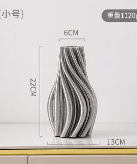 Bình hoa gốm vân xoắn tạo hình 3D