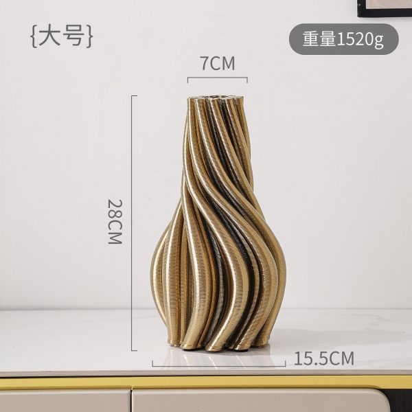 Bình hoa gốm vân xoắn tạo hình 3D