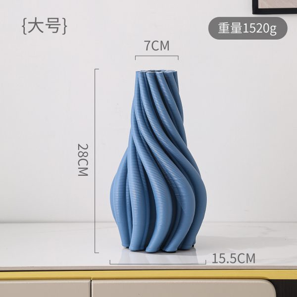 Bình hoa gốm vân xoắn tạo hình 3D