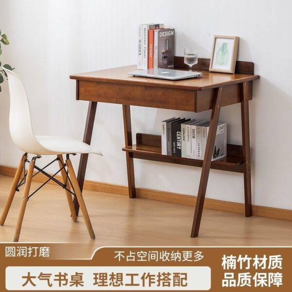 Bàn học tre nguyên khối có ngăn kéo
