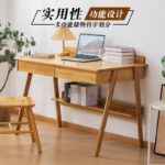 Bàn học tre nguyên khối có ngăn kéo