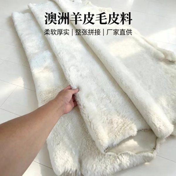 Da cừu nguyên tấm còn lông màu trắng 8–11 ft²