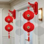 Bộ treo tường chữ Phúc và đèn lồng trang trí Tết