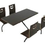 Bộ bàn ăn bốn chỗ cho nhà hàng thức ăn nhanh