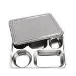 Khay cơm inox 304 chia ngăn có nắp