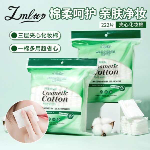 Bông tẩy trang LMLTOP 3 lớp 222 miếng