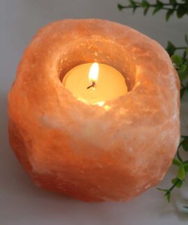 Đế nến đá muối Himalaya tự nhiên