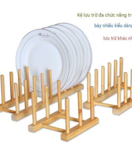 Kệ trưng bày đĩa gỗ tre nhiều ô, từ 1 đến 8 ô, khoảng cách 3–6,8 cm