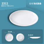 Đĩa melamine trắng tròn dùng cho suất ăn