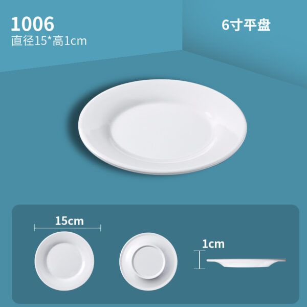 Đĩa melamine trắng tròn dùng cho suất ăn