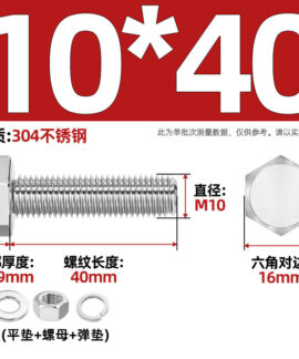 Bộ Bu Lông Lục Giác Ngoài Inox 304 M3–M20