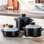 Nồi sứ hoa văn dùng bếp gas hoặc bếp từ