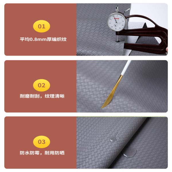 Da PVC vân dệt dập nổi