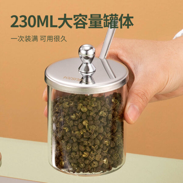 Bộ Hũ Gia Vị Thủy Tinh Phối Inox 304