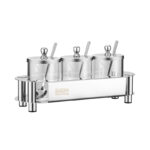 Bộ Hũ Gia Vị Thủy Tinh Phối Inox 304