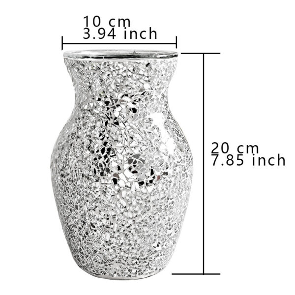 Bình thủy tinh mosaic ánh bạc trang trí