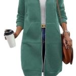 Áo hoodie dáng dài có mũ khóa kéo nữ