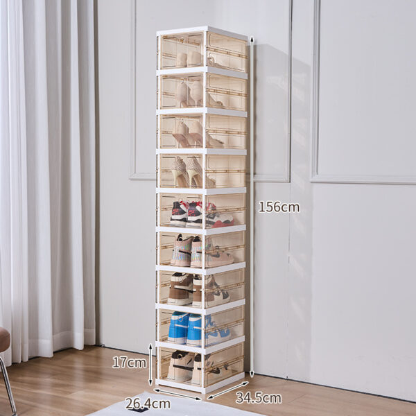 Tủ hộp giày gấp trong suốt nhiều tầng