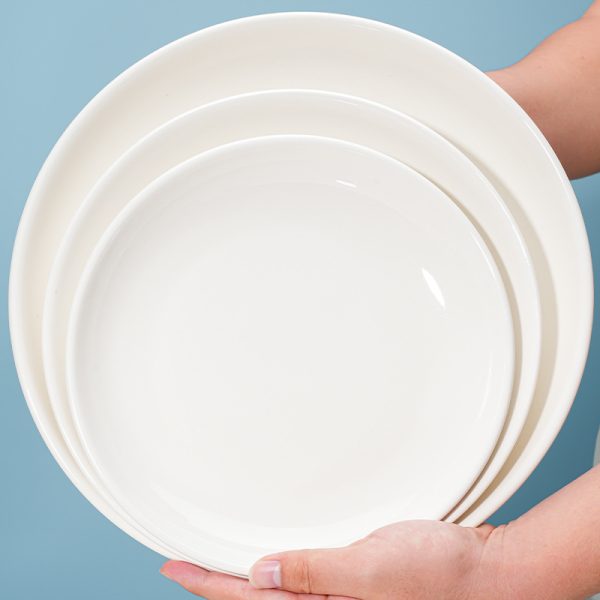 Đĩa sâu sứ trắng tròn cỡ 8 đến 14 inch