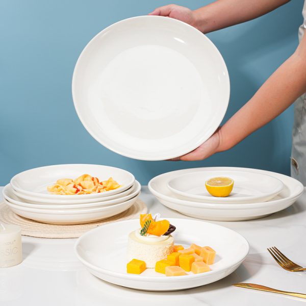 Đĩa sâu sứ trắng tròn cỡ 8 đến 14 inch