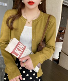 Áo khoác cardigan dệt kim nữ một cỡ