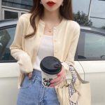 Áo khoác cardigan dệt kim nữ một cỡ