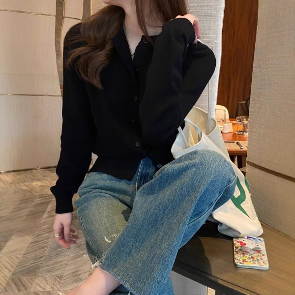 Áo khoác cardigan dệt kim nữ một cỡ
