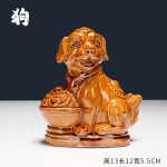 Bộ tượng 12 con giáp gốm màu vàng đất