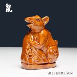 Bộ tượng 12 con giáp gốm màu vàng đất