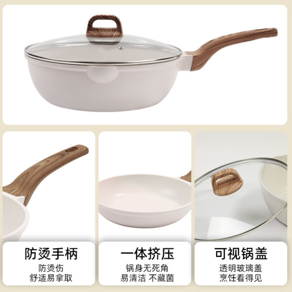 Bộ nồi chảo phủ đá Maifan chống dính 2–4 món