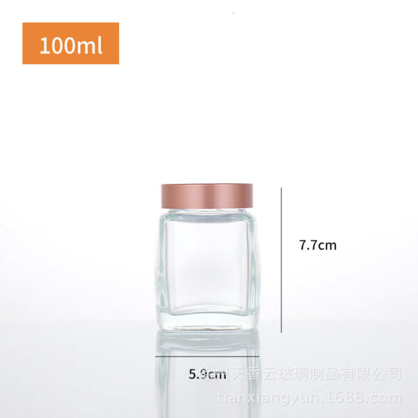 Chai Thủy Tinh Vuông Miệng Rộng Đựng Mật Ong