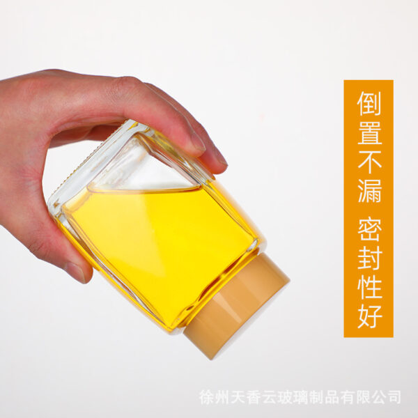 Chai Thủy Tinh Vuông Miệng Rộng Đựng Mật Ong