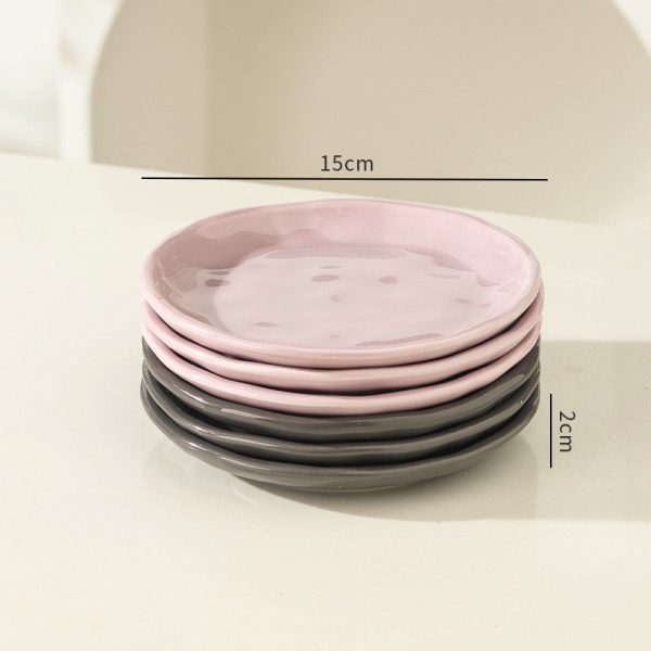 Đĩa sứ 6 inch tông kem và giá xếp đĩa