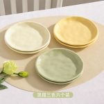 Đĩa sứ 6 inch tông kem và giá xếp đĩa