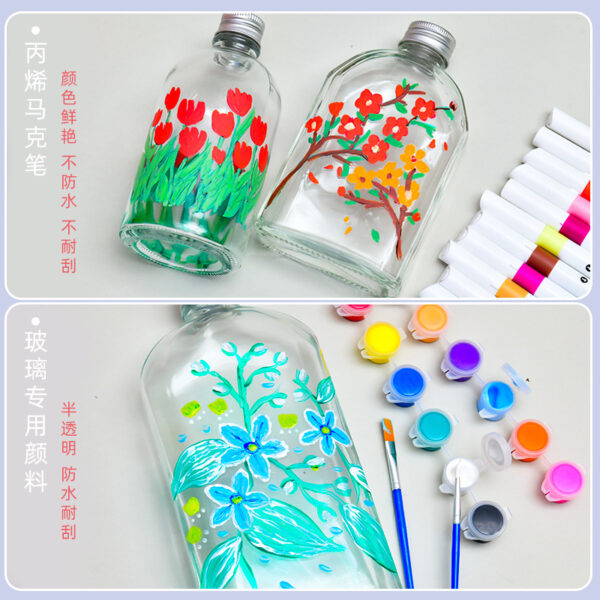 Bộ Chai Thủy Tinh Tô Màu Thủ Công