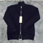 Áo len nam cardigan hai khóa kéo cổ lọ