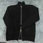 Áo len nam cardigan hai khóa kéo cổ lọ