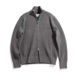 Áo len nam cardigan hai khóa kéo cổ lọ
