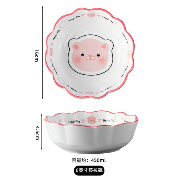 Bát đĩa sứ họa tiết heo dễ thương Z073
