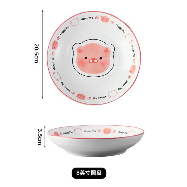 Bát đĩa sứ họa tiết heo dễ thương Z073