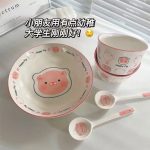 Bát đĩa sứ họa tiết heo dễ thương Z073