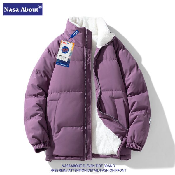 Áo phao nam nỉ lông cừu phối màu NASA