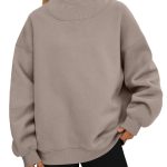 Áo sweatshirt nữ cổ cao lót lông