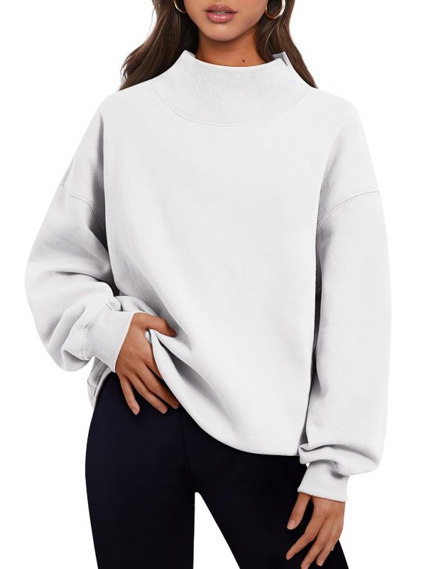 Áo sweatshirt nữ cổ cao lót lông