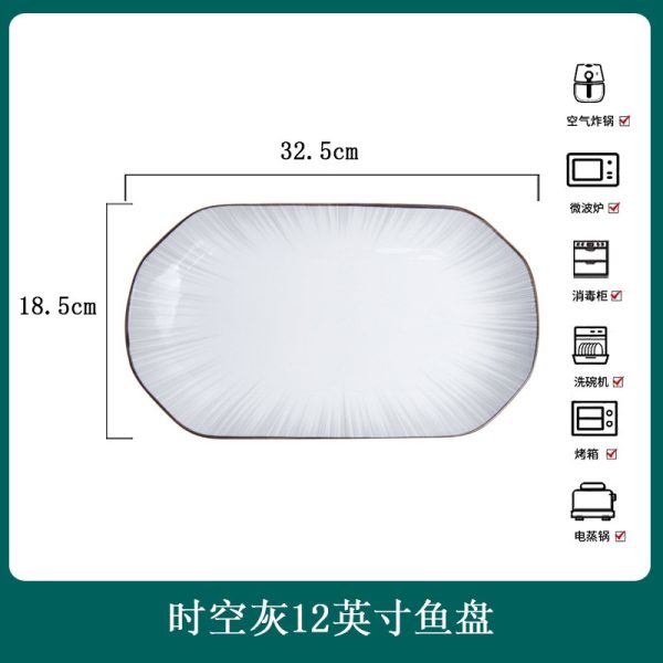 Bát đĩa sứ Thời Không xám phong cách Bắc Âu