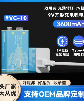 Pin sạc lithium 9V 1000mAh cổng USB-C