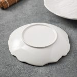 Đĩa sâu sứ vân đá dáng không đều