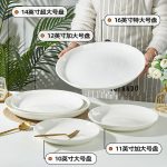 Đĩa sâu sứ trắng và hoa xanh cỡ lớn