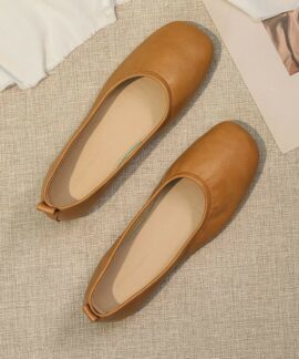 Giày lười nữ đế mềm mũi vuông