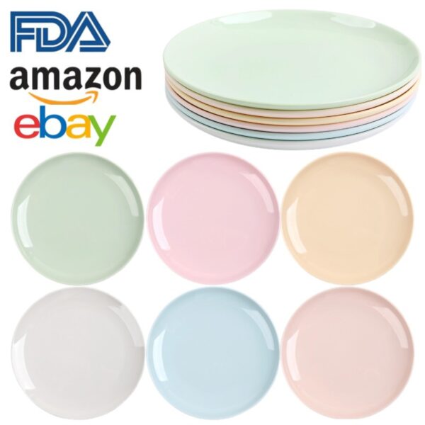 Bộ đĩa melamine tròn 6 chiếc nhiều màu